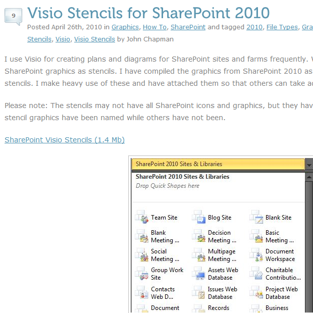 Visio SharePoint 2010 Shapes